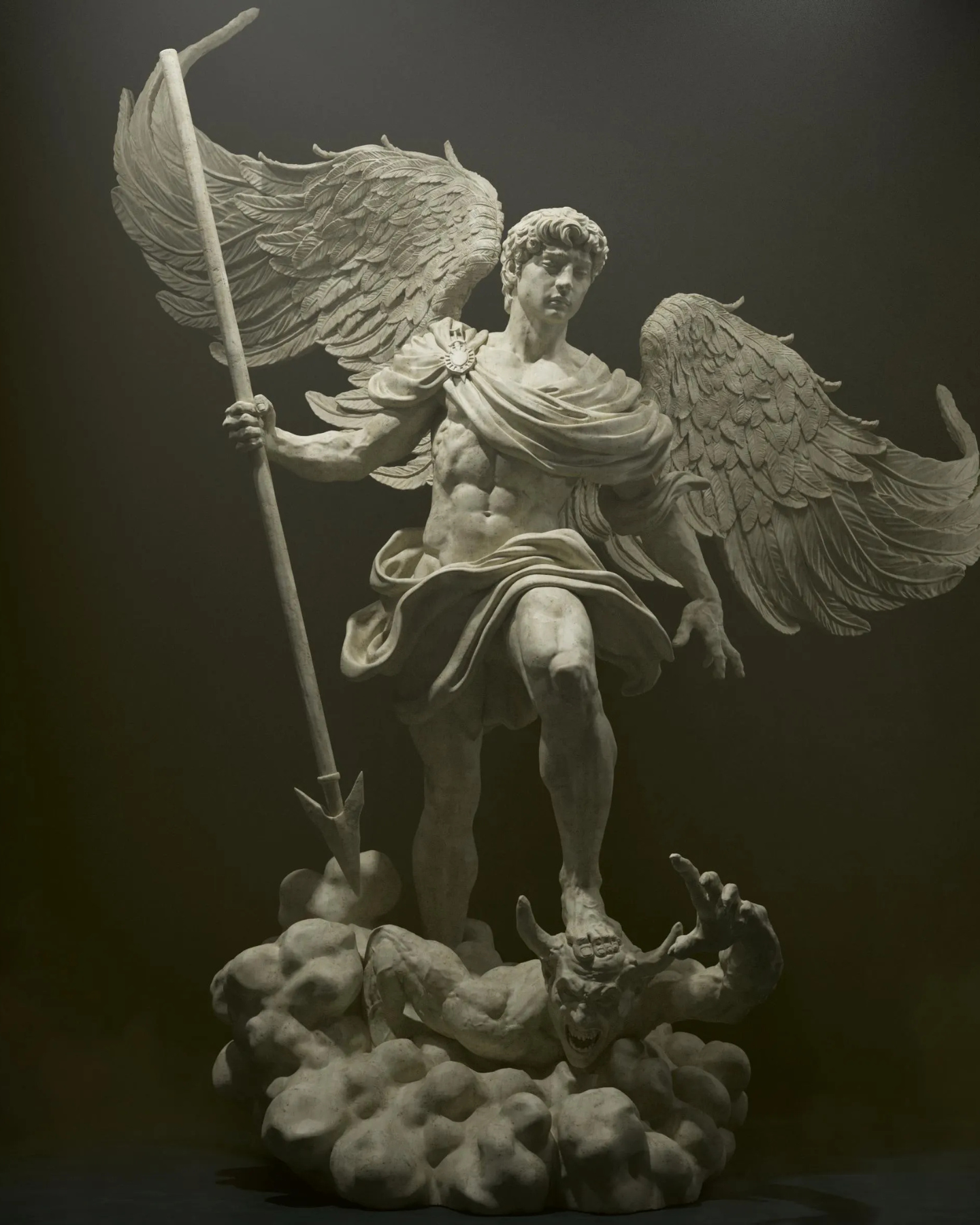 archangel michael sculpture | 3d resin figure archangel michael sculpture | 3d resin figure