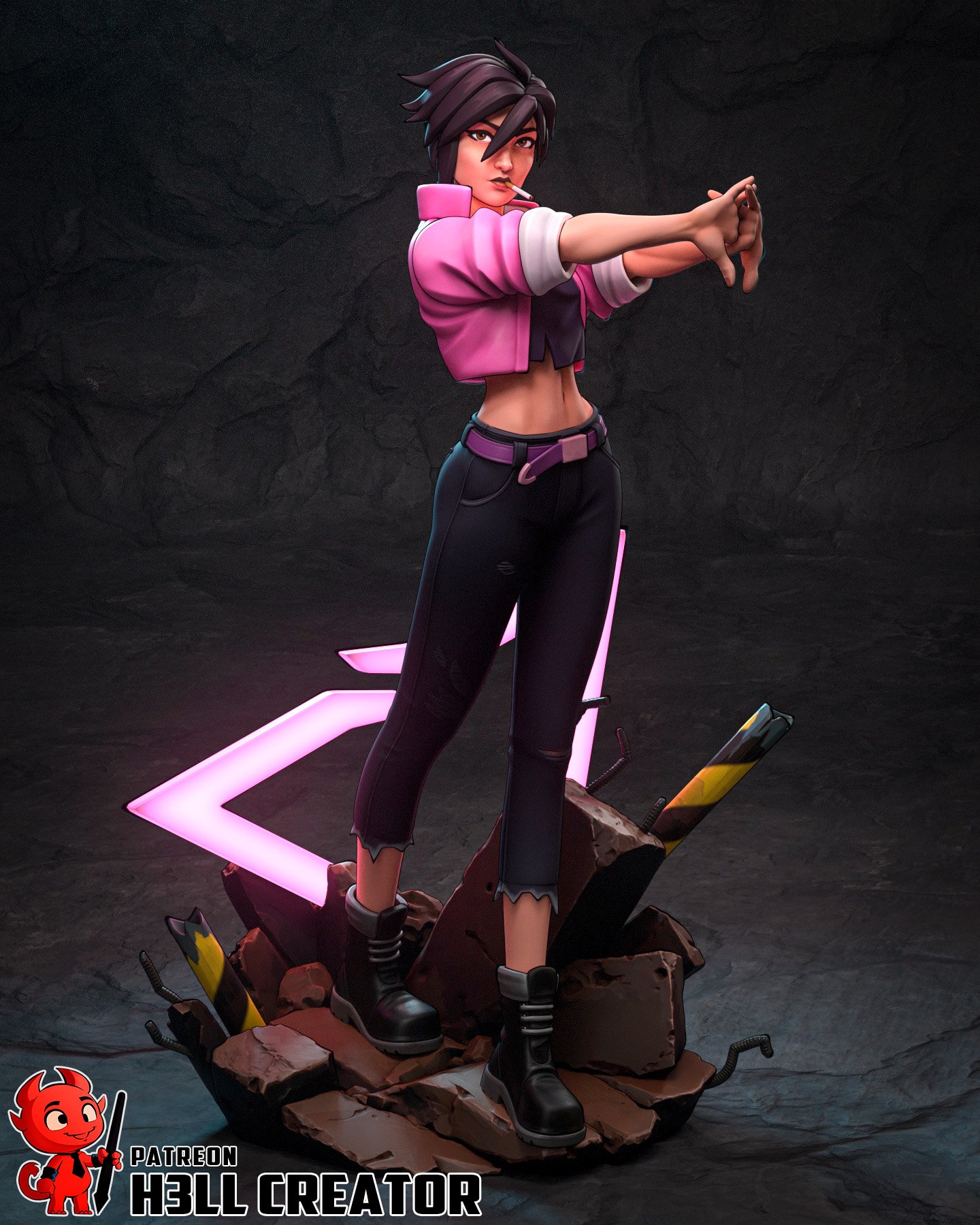 really hard to see girl | 3d resin figure really hard to see girl | 3d resin figure