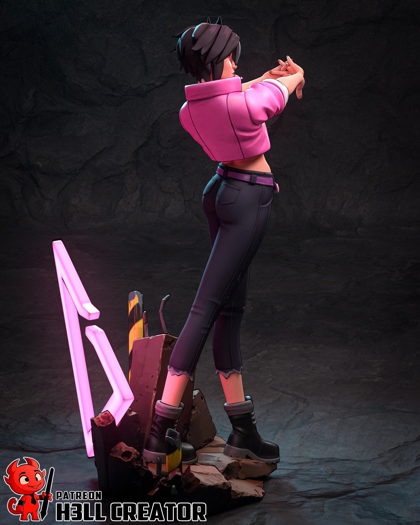 really hard to see girl | 3d resin figure really hard to see girl | 3d resin figure