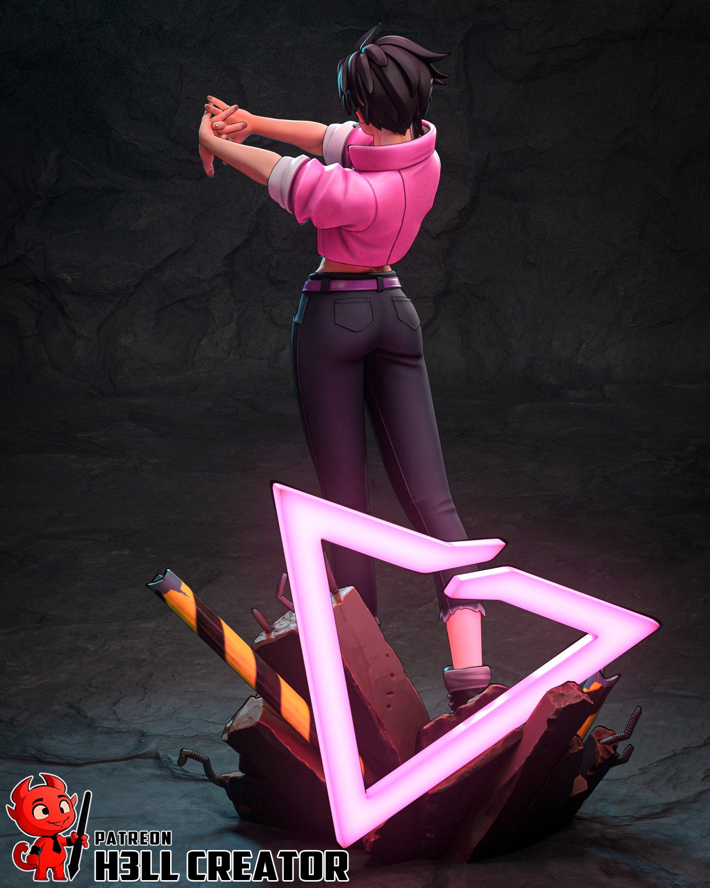 really hard to see girl | 3d resin figure really hard to see girl | 3d resin figure