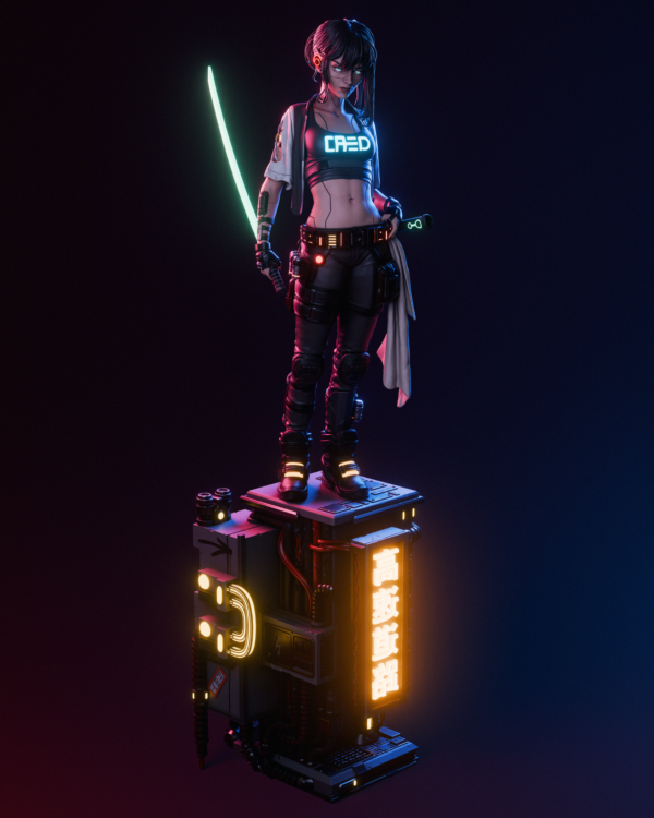 steel fan warrior | 3d resin figure