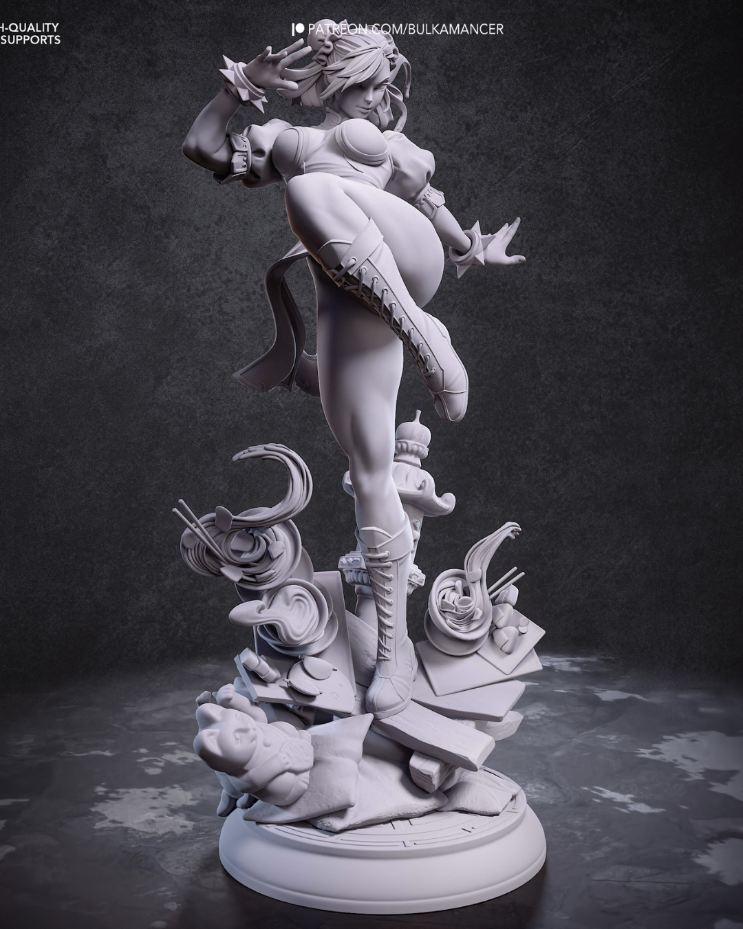 the blue qipao warrior | 3d resin figure the blue qipao warrior | 3d resin figure