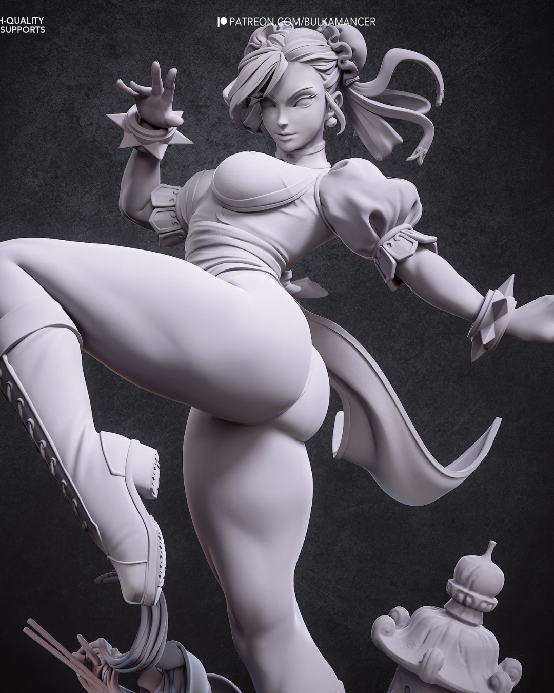 the blue qipao warrior | 3d resin figure the blue qipao warrior | 3d resin figure