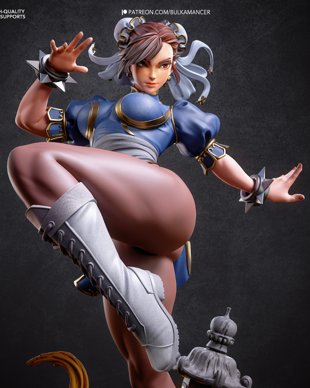 the blue qipao warrior | 3d resin figure the blue qipao warrior | 3d resin figure