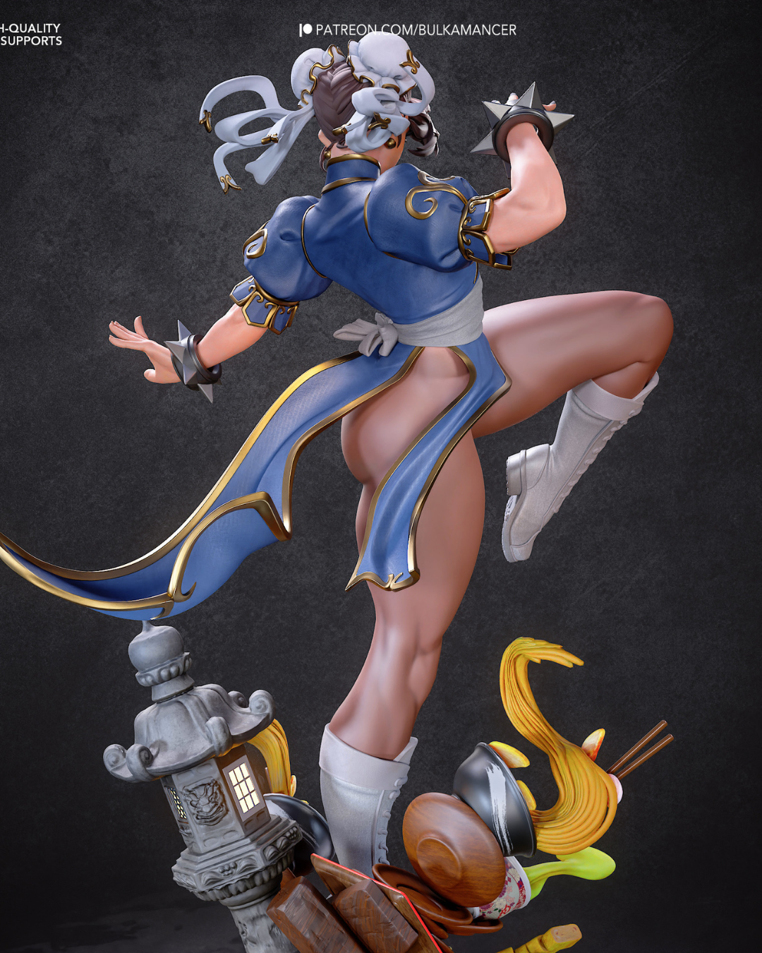 the blue qipao warrior | 3d resin figure the blue qipao warrior | 3d resin figure
