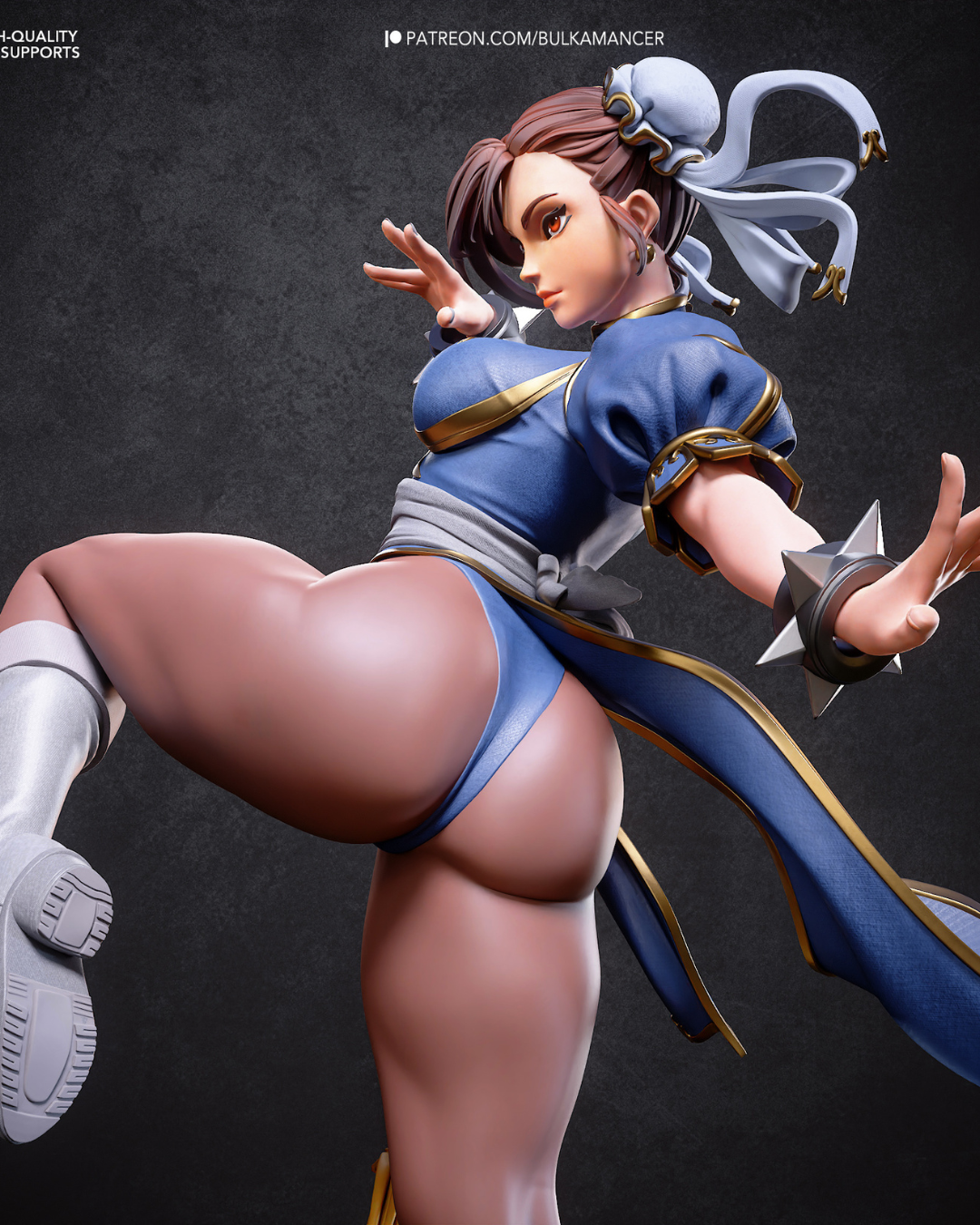 the blue qipao warrior | 3d resin figure the blue qipao warrior | 3d resin figure