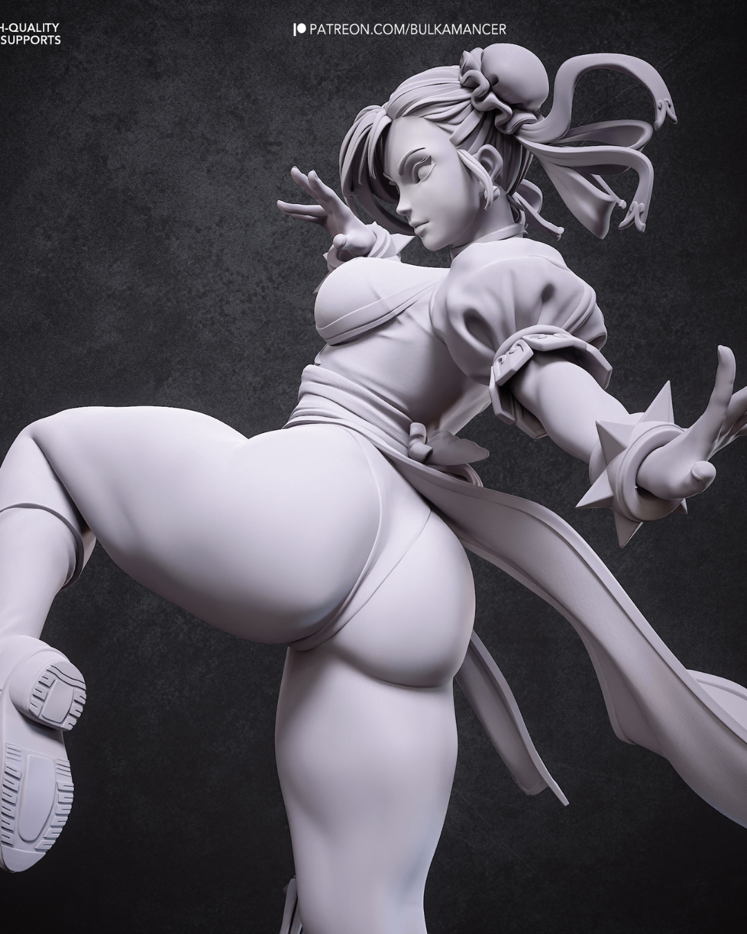 the blue qipao warrior | 3d resin figure the blue qipao warrior | 3d resin figure