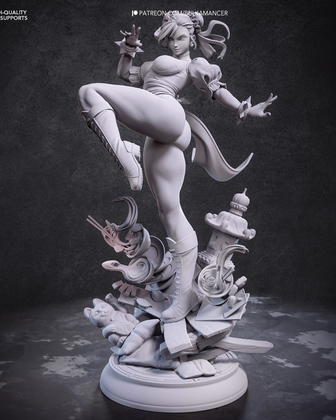 the blue qipao warrior | 3d resin figure the blue qipao warrior | 3d resin figure